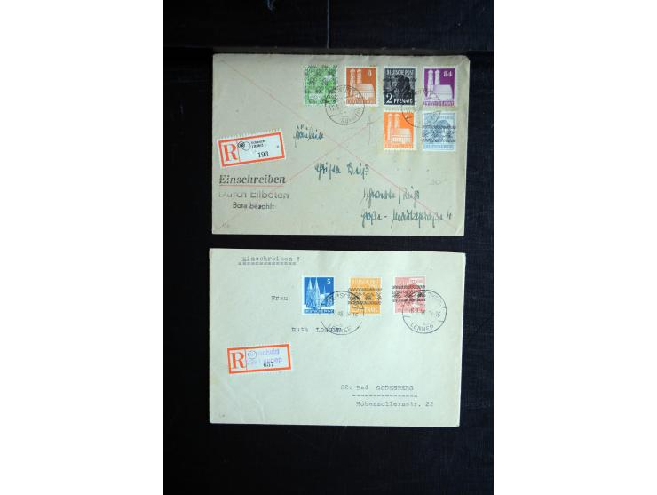 1945/50 (ca.), einige hundert Briefe, Karten und Ganzsachen mit sehr vielen besseren Verwendungen und Besonderheiten, dabei u