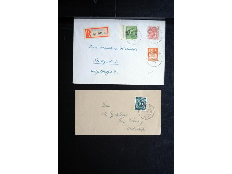 1945/50 (ca.), einige hundert Briefe, Karten und Ganzsachen mit sehr vielen besseren Verwendungen und Besonderheiten, dabei u