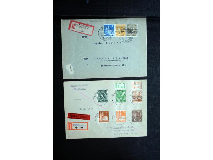 1945/50 (ca.), einige hundert Briefe, Karten und Ganzsachen mit sehr vielen besseren Verwendungen und Besonderheiten, dabei u