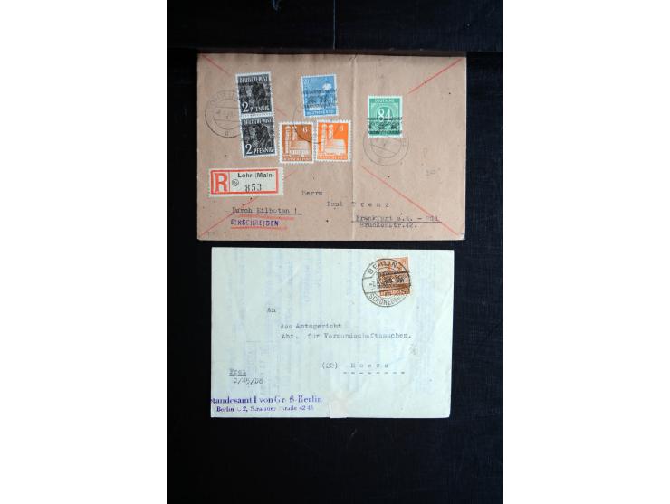 1945/50 (ca.), einige hundert Briefe, Karten und Ganzsachen mit sehr vielen besseren Verwendungen und Besonderheiten, dabei u