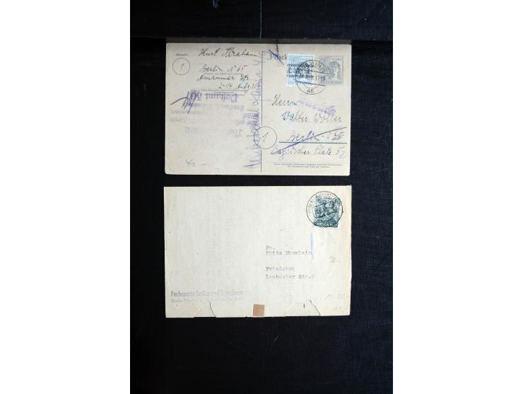 1945/50 (ca.), einige hundert Briefe, Karten und Ganzsachen mit sehr vielen besseren Verwendungen und Besonderheiten, dabei u
