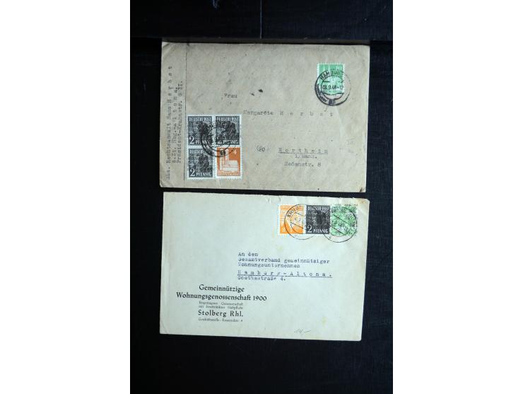 1945/50 (ca.), einige hundert Briefe, Karten und Ganzsachen mit sehr vielen besseren Verwendungen und Besonderheiten, dabei u