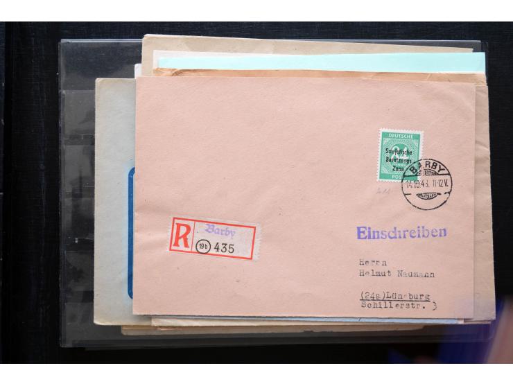 1945/50 (ca.), einige hundert Briefe, Karten und Ganzsachen mit sehr vielen besseren Verwendungen und Besonderheiten, dabei u