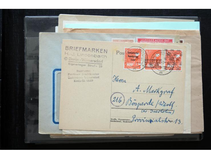 1945/50 (ca.), einige hundert Briefe, Karten und Ganzsachen mit sehr vielen besseren Verwendungen und Besonderheiten, dabei u