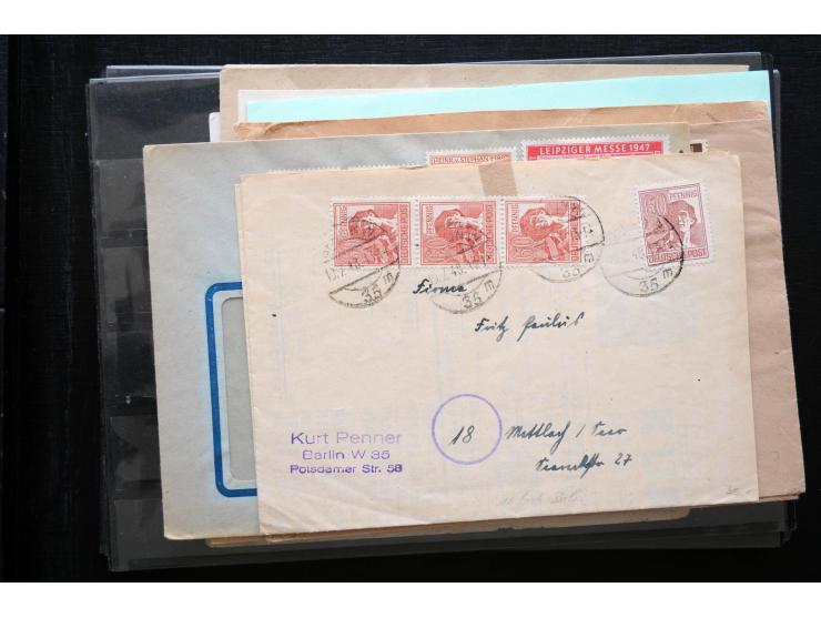 1945/50 (ca.), einige hundert Briefe, Karten und Ganzsachen mit sehr vielen besseren Verwendungen und Besonderheiten, dabei u