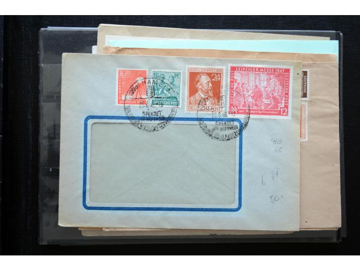 1945/50 (ca.), einige hundert Briefe, Karten und Ganzsachen mit sehr vielen besseren Verwendungen und Besonderheiten, dabei u