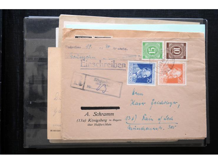 1945/50 (ca.), einige hundert Briefe, Karten und Ganzsachen mit sehr vielen besseren Verwendungen und Besonderheiten, dabei u