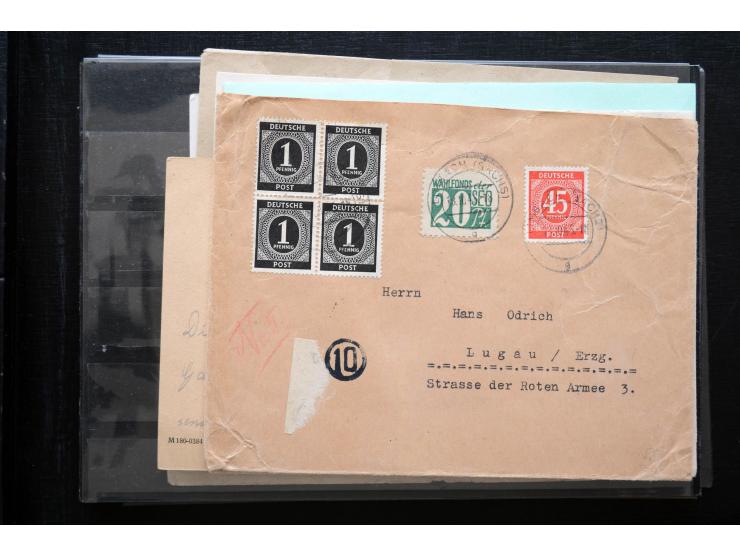 1945/50 (ca.), einige hundert Briefe, Karten und Ganzsachen mit sehr vielen besseren Verwendungen und Besonderheiten, dabei u