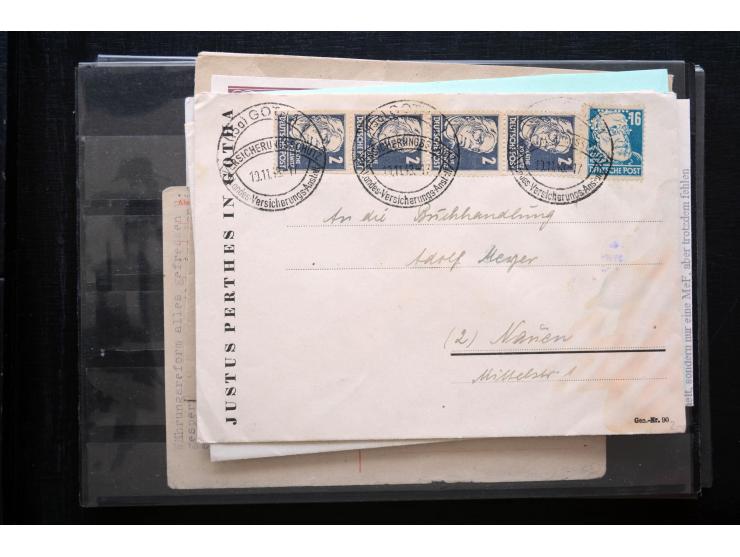 1945/50 (ca.), einige hundert Briefe, Karten und Ganzsachen mit sehr vielen besseren Verwendungen und Besonderheiten, dabei u