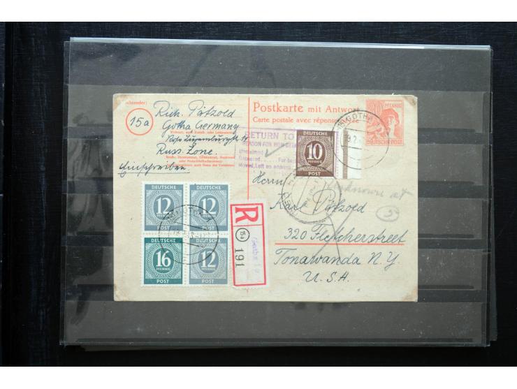 1945/50 (ca.), einige hundert Briefe, Karten und Ganzsachen mit sehr vielen besseren Verwendungen und Besonderheiten, dabei u