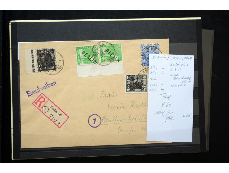 1945/50 (ca.), einige hundert Briefe, Karten und Ganzsachen mit sehr vielen besseren Verwendungen und Besonderheiten, dabei u