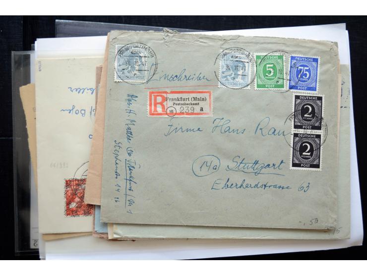 1945/50 (ca.), einige hundert Briefe, Karten und Ganzsachen mit sehr vielen besseren Verwendungen und Besonderheiten, dabei u