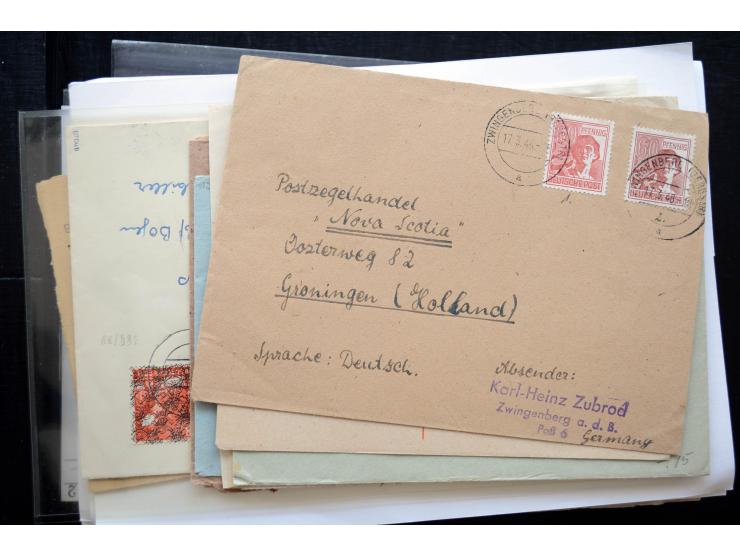 1945/50 (ca.), einige hundert Briefe, Karten und Ganzsachen mit sehr vielen besseren Verwendungen und Besonderheiten, dabei u