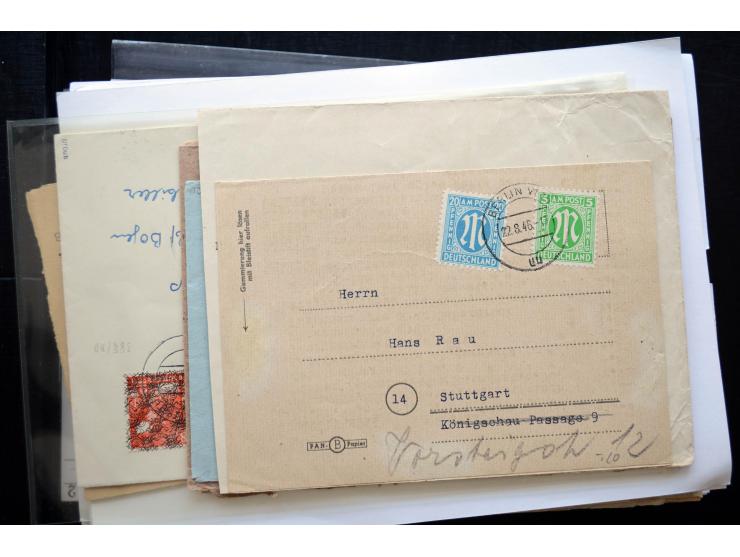 1945/50 (ca.), einige hundert Briefe, Karten und Ganzsachen mit sehr vielen besseren Verwendungen und Besonderheiten, dabei u