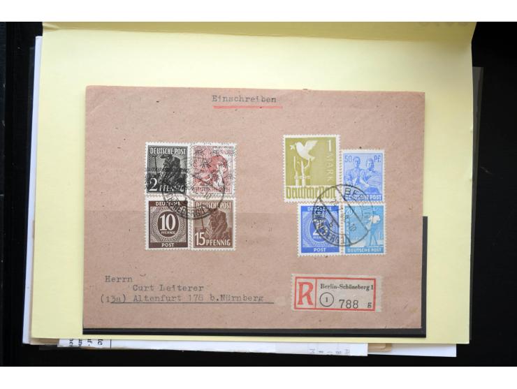 1945/50 (ca.), einige hundert Briefe, Karten und Ganzsachen mit sehr vielen besseren Verwendungen und Besonderheiten, dabei u