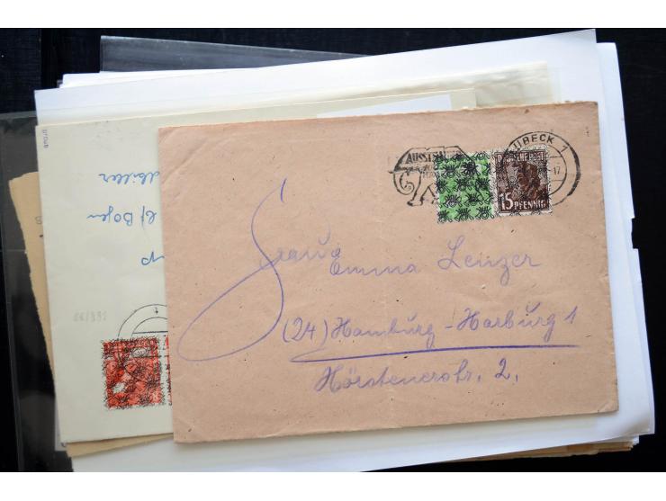 1945/50 (ca.), einige hundert Briefe, Karten und Ganzsachen mit sehr vielen besseren Verwendungen und Besonderheiten, dabei u