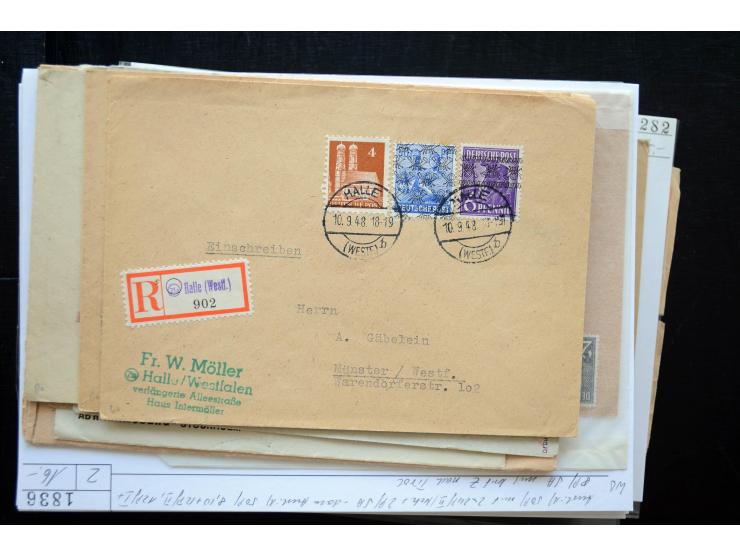 1945/50 (ca.), einige hundert Briefe, Karten und Ganzsachen mit sehr vielen besseren Verwendungen und Besonderheiten, dabei u
