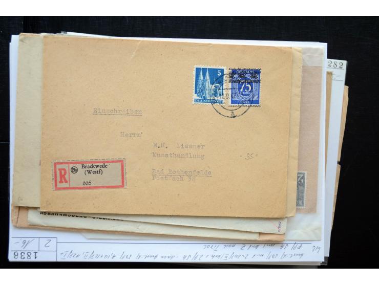 1945/50 (ca.), einige hundert Briefe, Karten und Ganzsachen mit sehr vielen besseren Verwendungen und Besonderheiten, dabei u