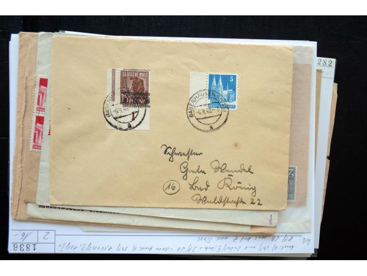 1945/50 (ca.), einige hundert Briefe, Karten und Ganzsachen mit sehr vielen besseren Verwendungen und Besonderheiten, dabei u