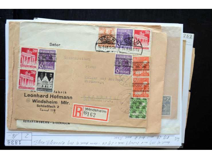 1945/50 (ca.), einige hundert Briefe, Karten und Ganzsachen mit sehr vielen besseren Verwendungen und Besonderheiten, dabei u