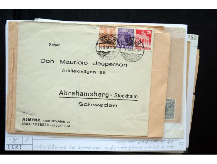 1945/50 (ca.), einige hundert Briefe, Karten und Ganzsachen mit sehr vielen besseren Verwendungen und Besonderheiten, dabei u