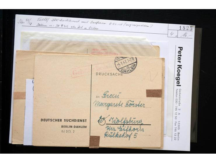 1945/50 (ca.), einige hundert Briefe, Karten und Ganzsachen mit sehr vielen besseren Verwendungen und Besonderheiten, dabei u