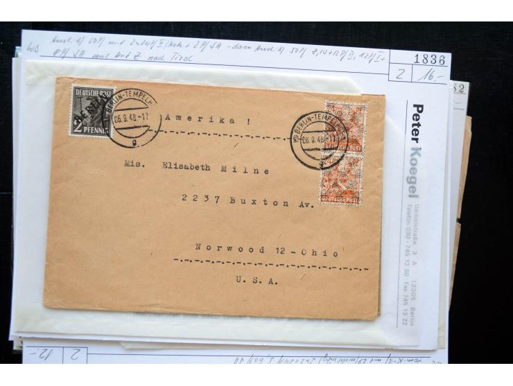 1945/50 (ca.), einige hundert Briefe, Karten und Ganzsachen mit sehr vielen besseren Verwendungen und Besonderheiten, dabei u