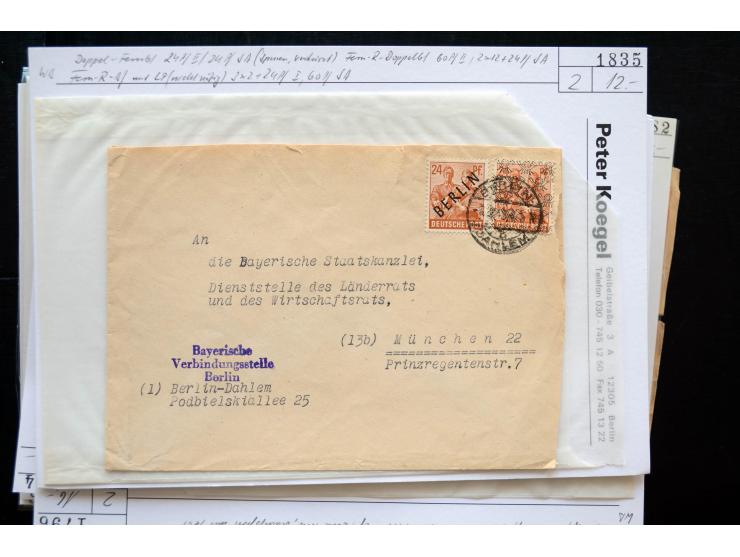 1945/50 (ca.), einige hundert Briefe, Karten und Ganzsachen mit sehr vielen besseren Verwendungen und Besonderheiten, dabei u