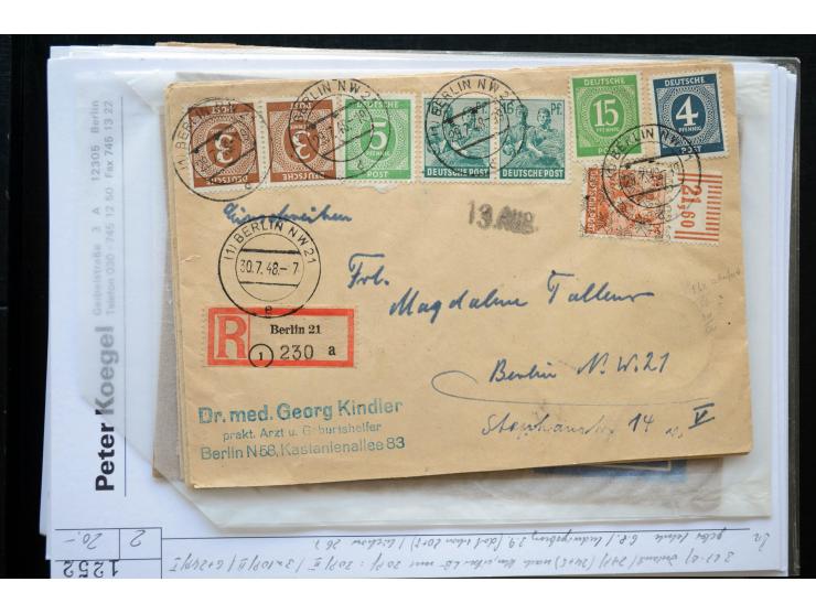 1945/50 (ca.), einige hundert Briefe, Karten und Ganzsachen mit sehr vielen besseren Verwendungen und Besonderheiten, dabei u