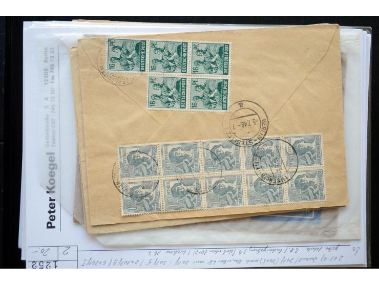 1945/50 (ca.), einige hundert Briefe, Karten und Ganzsachen mit sehr vielen besseren Verwendungen und Besonderheiten, dabei u