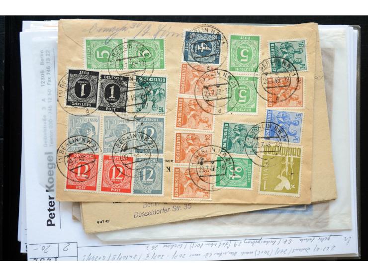 1945/50 (ca.), einige hundert Briefe, Karten und Ganzsachen mit sehr vielen besseren Verwendungen und Besonderheiten, dabei u