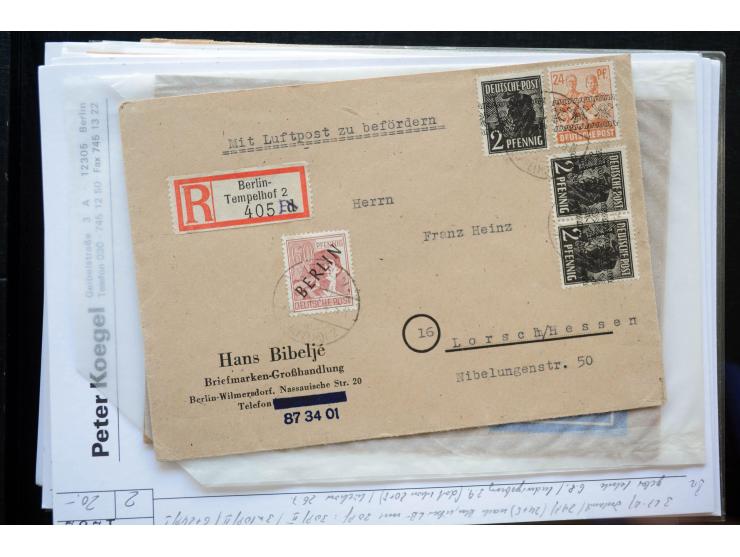 1945/50 (ca.), einige hundert Briefe, Karten und Ganzsachen mit sehr vielen besseren Verwendungen und Besonderheiten, dabei u