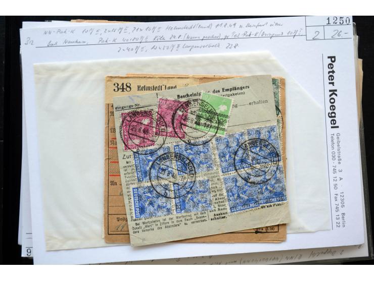 1945/50 (ca.), einige hundert Briefe, Karten und Ganzsachen mit sehr vielen besseren Verwendungen und Besonderheiten, dabei u