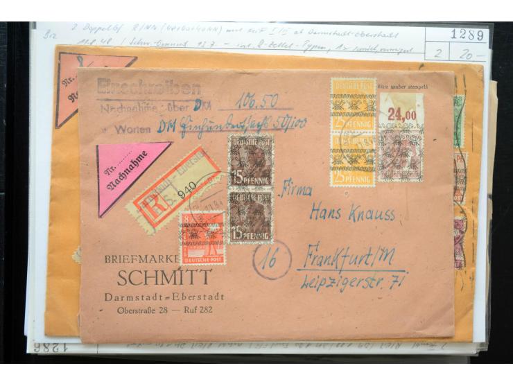 1945/50 (ca.), einige hundert Briefe, Karten und Ganzsachen mit sehr vielen besseren Verwendungen und Besonderheiten, dabei u
