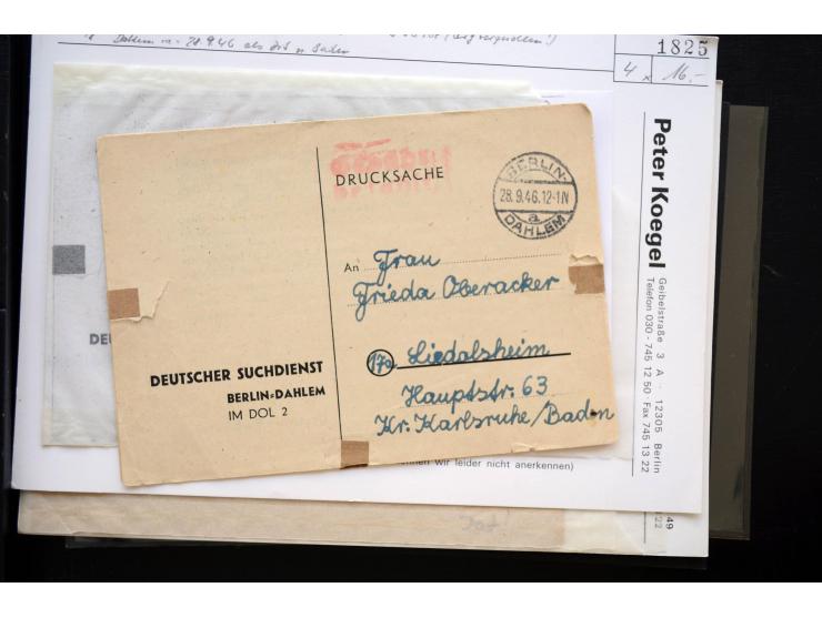 1945/50 (ca.), einige hundert Briefe, Karten und Ganzsachen mit sehr vielen besseren Verwendungen und Besonderheiten, dabei u