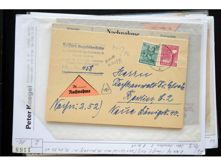 1945/50 (ca.), einige hundert Briefe, Karten und Ganzsachen mit sehr vielen besseren Verwendungen und Besonderheiten, dabei u