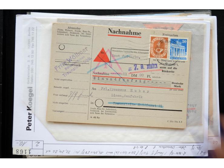 1945/50 (ca.), einige hundert Briefe, Karten und Ganzsachen mit sehr vielen besseren Verwendungen und Besonderheiten, dabei u