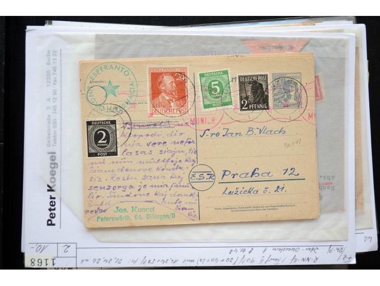 1945/50 (ca.), einige hundert Briefe, Karten und Ganzsachen mit sehr vielen besseren Verwendungen und Besonderheiten, dabei u