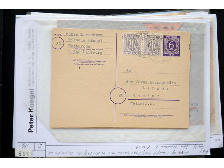 1945/50 (ca.), einige hundert Briefe, Karten und Ganzsachen mit sehr vielen besseren Verwendungen und Besonderheiten, dabei u