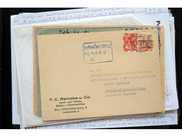 1945/50 (ca.), einige hundert Briefe, Karten und Ganzsachen mit sehr vielen besseren Verwendungen und Besonderheiten, dabei u
