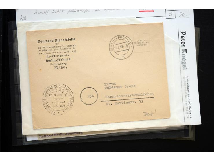 1945/50 (ca.), einige hundert Briefe, Karten und Ganzsachen mit sehr vielen besseren Verwendungen und Besonderheiten, dabei u