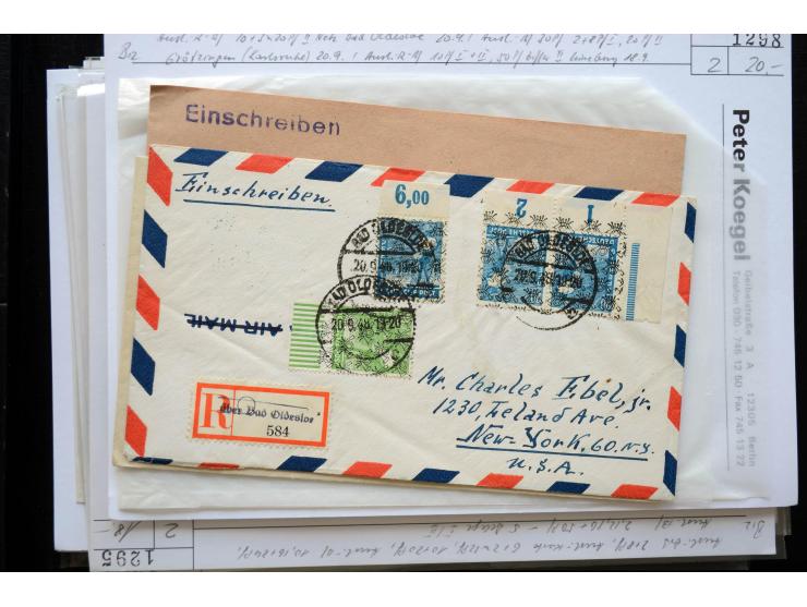 1945/50 (ca.), einige hundert Briefe, Karten und Ganzsachen mit sehr vielen besseren Verwendungen und Besonderheiten, dabei u