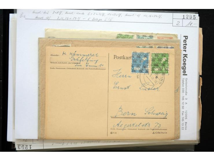 1945/50 (ca.), einige hundert Briefe, Karten und Ganzsachen mit sehr vielen besseren Verwendungen und Besonderheiten, dabei u