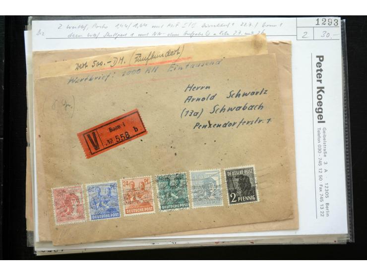 1945/50 (ca.), einige hundert Briefe, Karten und Ganzsachen mit sehr vielen besseren Verwendungen und Besonderheiten, dabei u