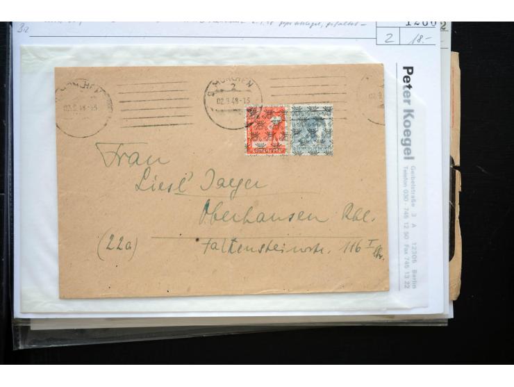 1945/50 (ca.), einige hundert Briefe, Karten und Ganzsachen mit sehr vielen besseren Verwendungen und Besonderheiten, dabei u