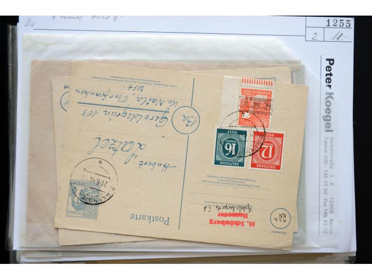 1945/50 (ca.), einige hundert Briefe, Karten und Ganzsachen mit sehr vielen besseren Verwendungen und Besonderheiten, dabei u