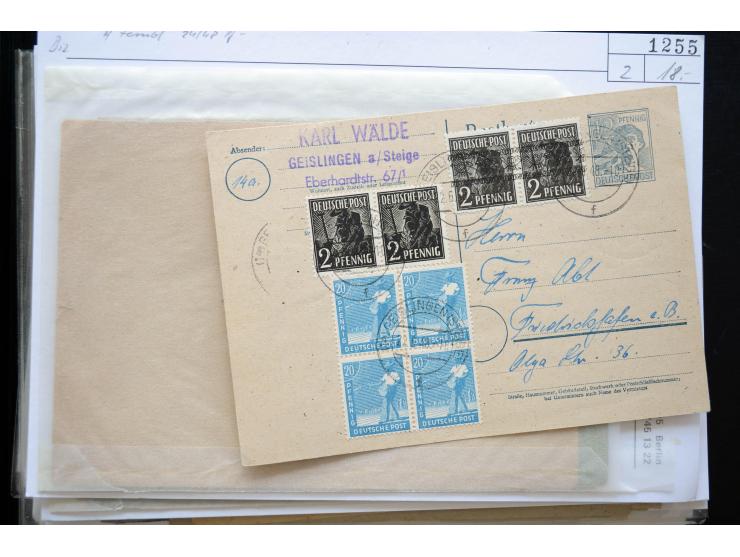 1945/50 (ca.), einige hundert Briefe, Karten und Ganzsachen mit sehr vielen besseren Verwendungen und Besonderheiten, dabei u