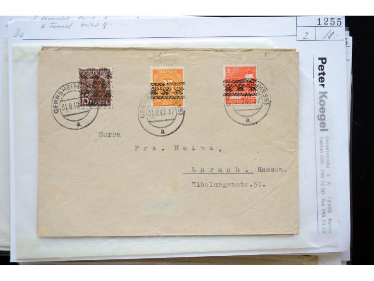 1945/50 (ca.), einige hundert Briefe, Karten und Ganzsachen mit sehr vielen besseren Verwendungen und Besonderheiten, dabei u