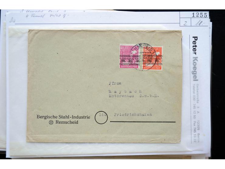 1945/50 (ca.), einige hundert Briefe, Karten und Ganzsachen mit sehr vielen besseren Verwendungen und Besonderheiten, dabei u