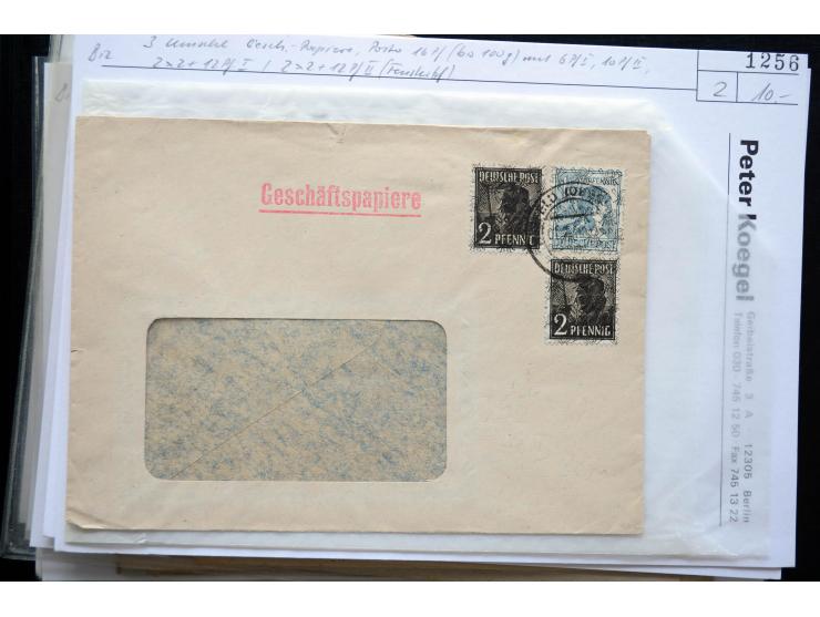 1945/50 (ca.), einige hundert Briefe, Karten und Ganzsachen mit sehr vielen besseren Verwendungen und Besonderheiten, dabei u